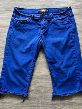 Lucky Brand Royal Blue Frayed Hem Cropped Jeans